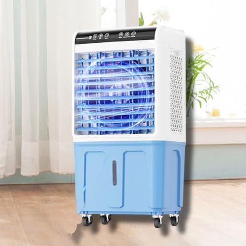 GENERIC Refroidisseur De Marais Portable Avec Réservoir 40L, Climatiseur évaporatif 3 En 1 Avec Packs De Glace, Oscillation à 120 °, Télécommande Et 3 Vitesses Pour Un Refroidissement Silencieux Dans Le Garag