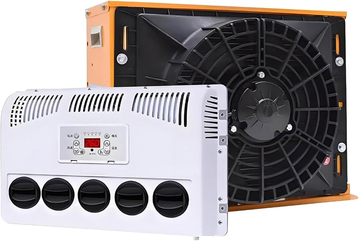 GENERIC Climatiseur De Cabine De Camion Avec Refroidissement 11 000 BTU, Système Divisé 12 V/24 V Pour Camping-car, Bus Et Caravane