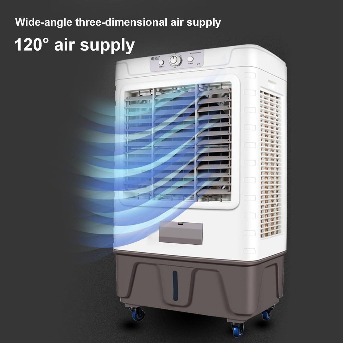 GENERIC Refroidisseur D'air Par évaporation Oscillant à 120°, 3 Vitesses De Vent, Grand Réservoir D'eau De 90 L Pour Un Refroidissement Efficace Dans Les Espaces Intérieurs Et Extérieurs