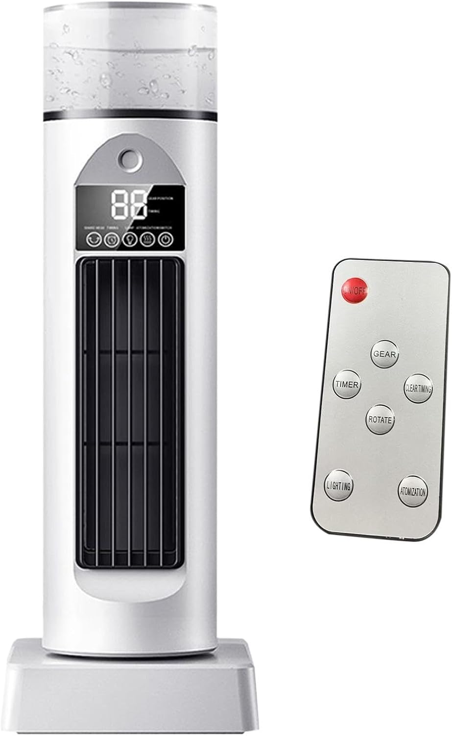 Ventilateur De Climatiseur – Refroidisseur D'air Par Évaporation Sans Pales, Ventilateur De Refroidissement Avec Minuterie À Distance, Système D'humidification D'espace Silencieux | Dispositif De Refr