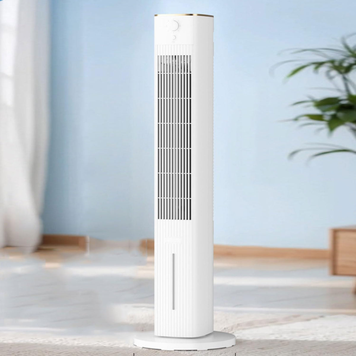 Refroidisseur D'air Colonne Refroidisseur Humidificateur Et Ventilateur Climatiseur Mobile Portable Avec Capacité De 4.5L 3 Vitesses Oscillation Automatique à 80º Roues Multidirectionnelles Blanc