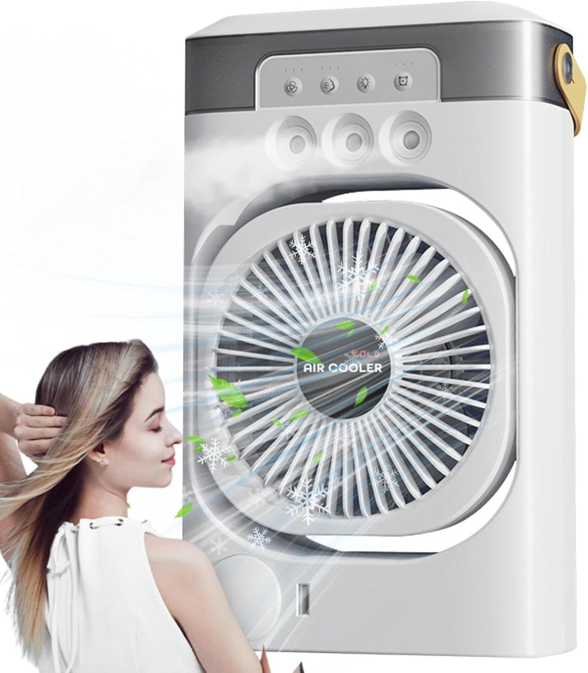Climatiseur Personnel - Climatiseur De Ventilateur Plus Frais Bas Bruit - Humidificateur De Bureau D'inclinaison à 120 Degrés Avec 3 Modes De Brouillard Pour Chambre, Salon