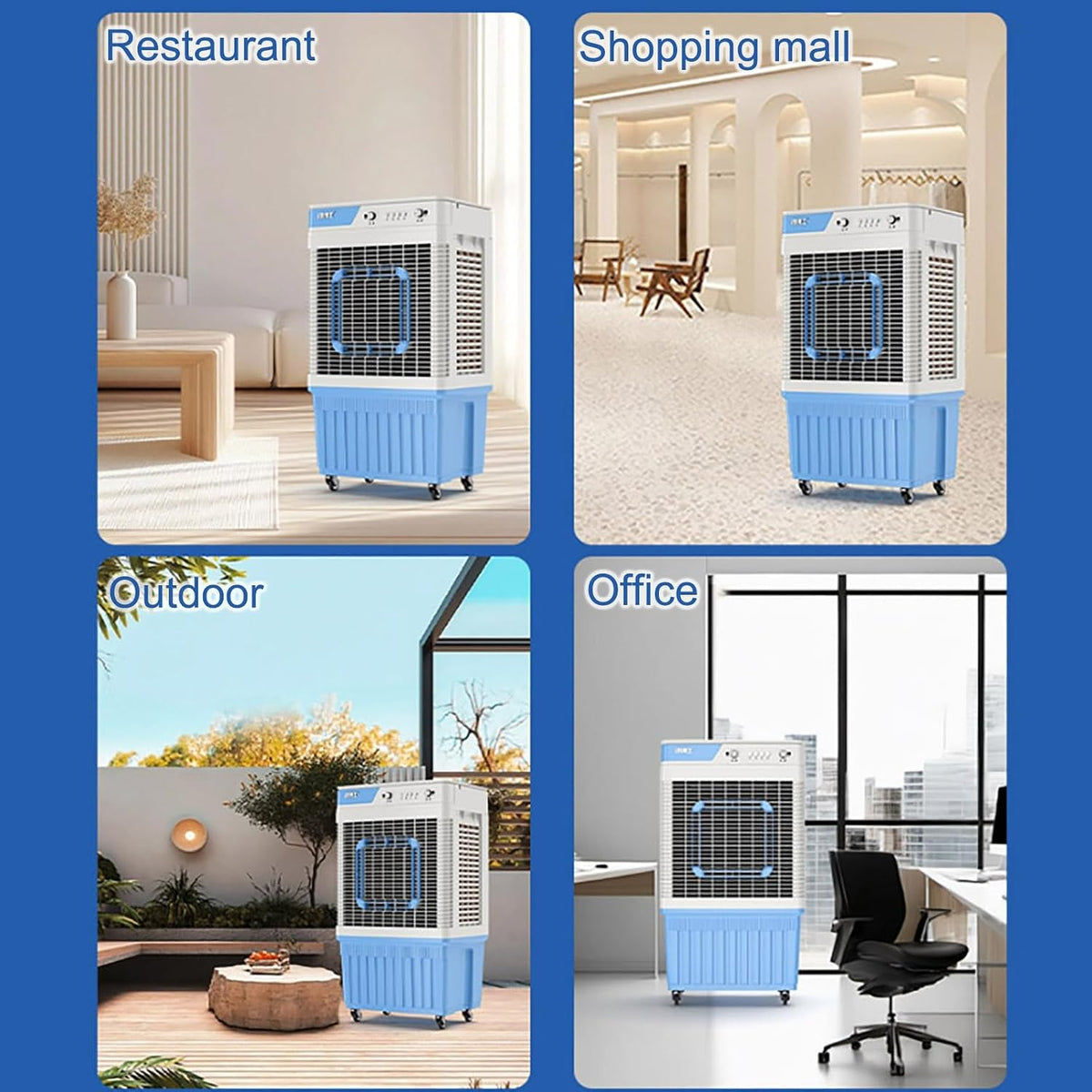 GENERIC 3 En 1 Refroidisseur D'air évaporatif, Ventilateur De Refroidissement De Marais De 30L Avec Des Boîtes à Glace, Réglages à 3 Vitesses, Sortie Oscillante 150 ° Pour Garage, Atelier, Refroidissement De