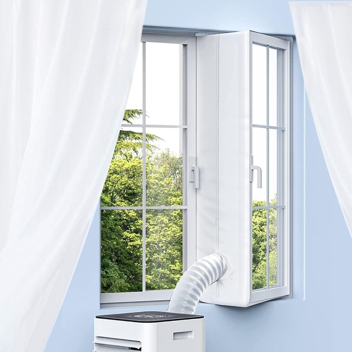Joint De Fenêtre De Climatiseur, Joint De Fenêtre étanche Pour Climatiseurs Mobiles, Sèche-linge, Kit De Joint De Fenêtre AC Portable De 400 Cm Avec Fermeture éclair Et Fermeture Adhésive