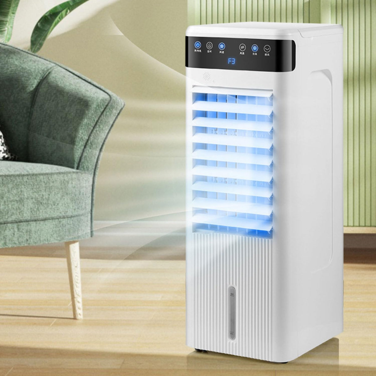 GENERIC Climatisation Portable Avec Réservoir 5L, 3 Vitesses Et Minuteries, Refroidisseur D'évaporation Silencieux Pour La Chambre, Le Bureau, Le Camping - Refroidissement Efficace Sans Tuyau, Télécommande Et