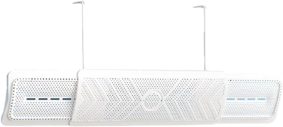  Whychstore Déflecteur De Climatisation Réglable, Pare-brise Mural Pour éviter Le Soufflage Direct, Plastique Rétractable 60-93 Cm, Blanc