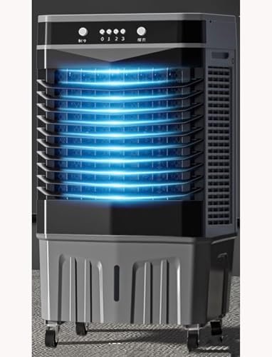 GENERIC Refroidisseur D'évaporation Portable 120 Ventilateur Oscillant Avec Packs De Glace 3 Vitesses 12H Minuteur Humidificateur Pour Patio Extérieur Intérieur Garage Faible Bruit
