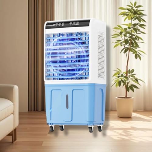 GENERIC Refroidisseur D'air évaporatif 40L, Refroidisseur De Marais Portable Sans Fenêtre Avec Oscillation à Distance Et 120 °, Ventilateur De Sur Pied De 3 Vitesses Pour Le Refroidissement Extérieur Intérieu