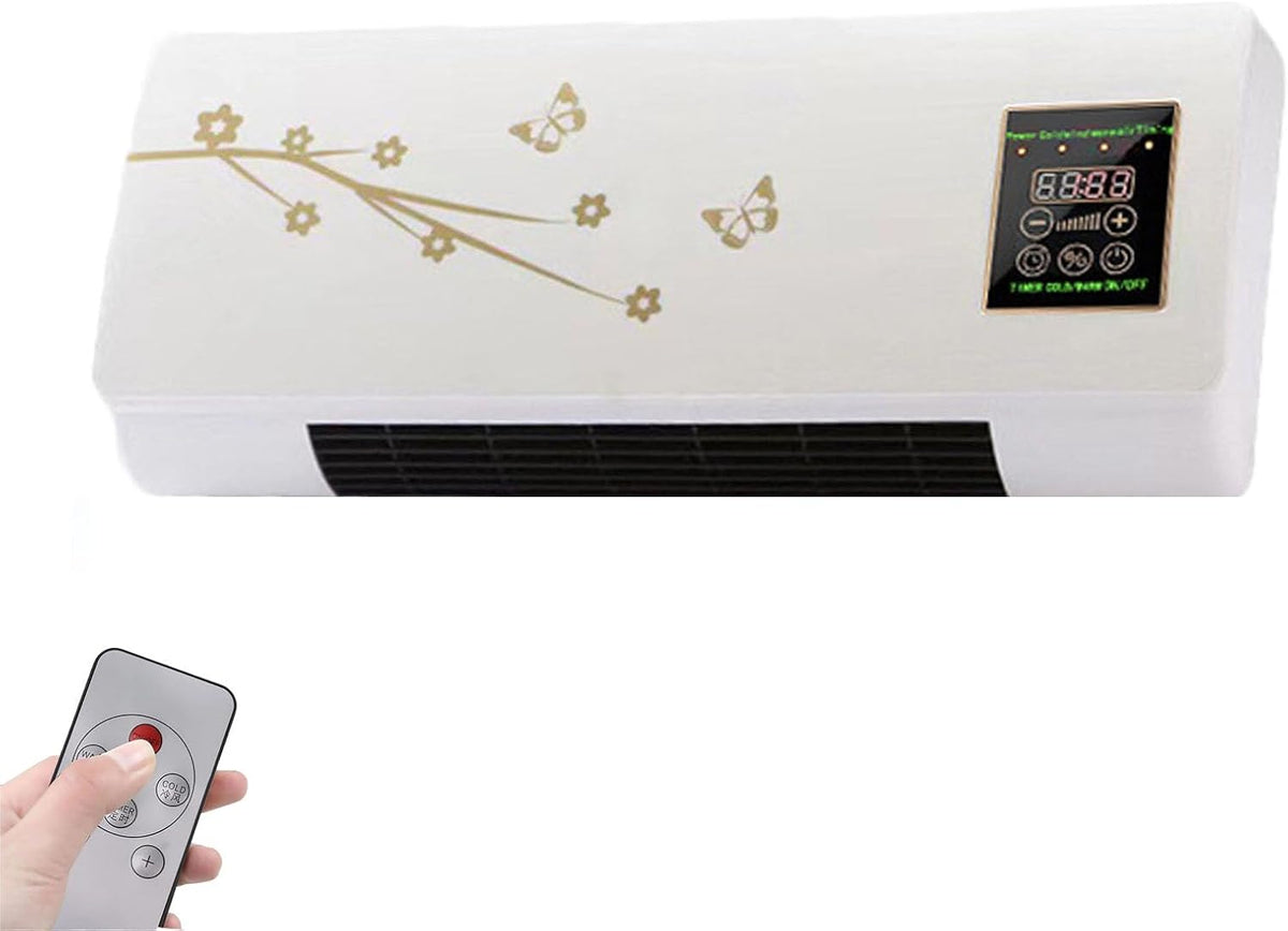  Climatisation 2-en-1 Chauffage De Refroidissement, Unité De Mini-mur Divisé Super Silencieux Avec Télécommande, Portable Sans Foret Installable, Idéal Pour La Chambre De Bureau Maison Économie D'énerg