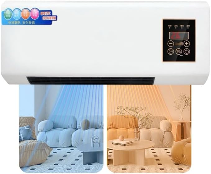  Climatiseur Portable Split 2000 W Avec Ventilation Naturelle Rapide Et Chauffage, Mini Climatiseur Mural 2 En 1(A)