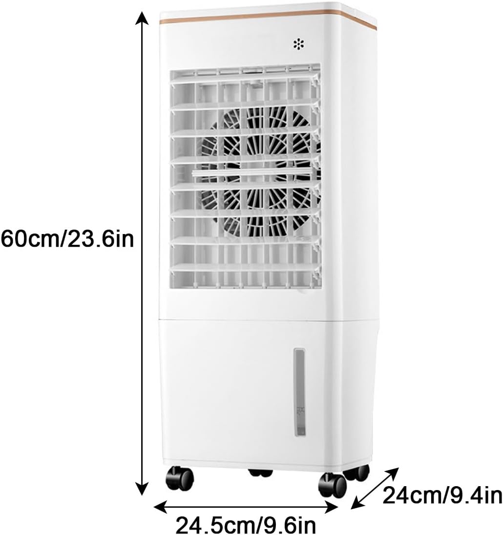 GENERIC Ventilateur De Refroidissement Avec Purification De L'air, Oscillation à 3 Vitesses, Grand Angle, Double Réservoir D'eau Et Roues – Ventilateur De Sol Parfait Pour La Maison Et La Chambre à Coucher