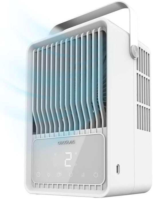  Cecotec Climatiseur Portatif EnergySilence 500 DeskChill Smart, Capacité De 500 Ml, Contrôle Tactile, 3 Vitesses, Minuterie Jusqu'à 8h Et AutoOff, Éclairage LED
