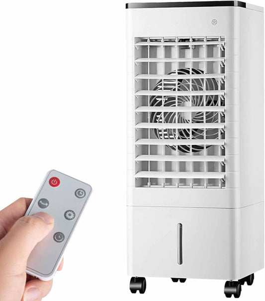 GENERIC Refroidisseur D'air Par évaporation, Ventilateur Oscillant à 90° Avec Télécommande, Minuterie 15h, 3 Vitesses Et 3 Modes, Grand Réservoir, Pour Chambre à Coucher Et Bureau