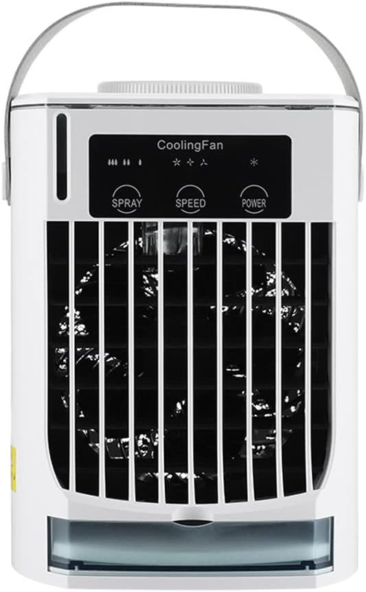  Mini Climatiseur Par évaporation De 500 Ml Avec Lumière Ambiante Bleue, 5 V 7 W, Climatiseur Portable à 3 Vitesses, Refroidisseur D'air Personnel Avec Humidificateur Pour Chambre, Bureau