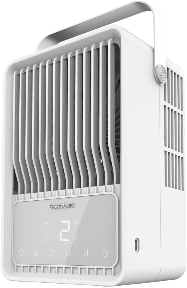  Cecotec Climatiseur Portatif EnergySilence 500 DeskChill Smart, Capacité De 500 Ml, Contrôle Tactile, 3 Vitesses, Minuterie Jusqu'à 8h Et AutoOff, Éclairage LED