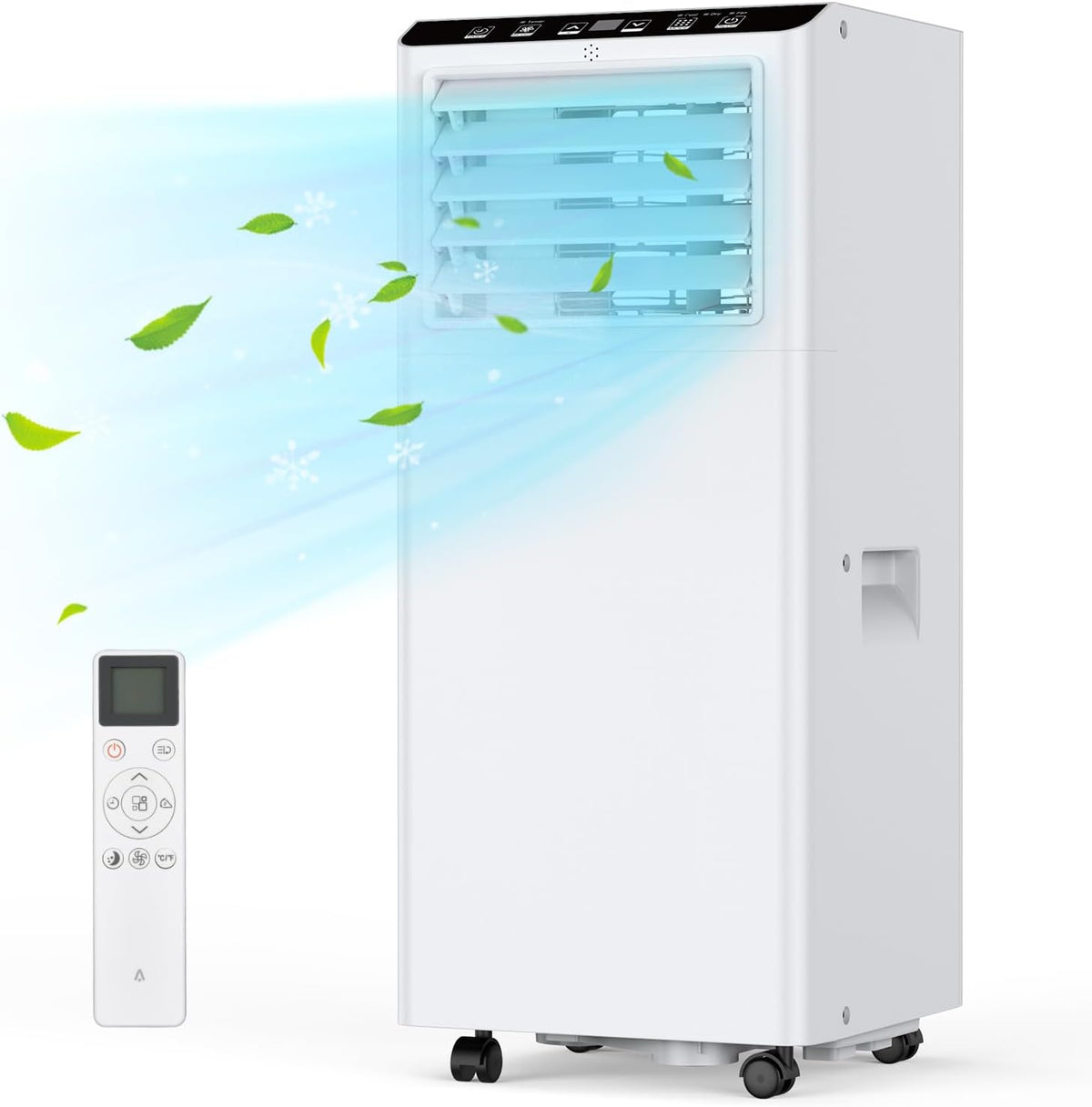  Climatiseur Portable 12000 BTU, Ventilateur De Déshumidification De Chaleur Froide, économiseur D'énergie Pour Bureau De Chambre à Coucher, Télécommande, Mode Sommeil, Fonctionnement Silencieux Avec K