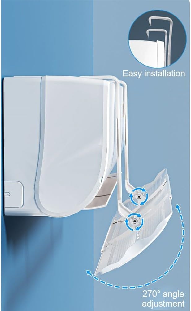  Whychstore Déflecteur De Climatisation Réglable, Pare-brise Mural Pour éviter Le Soufflage Direct, Plastique Rétractable 60-93 Cm, Blanc
