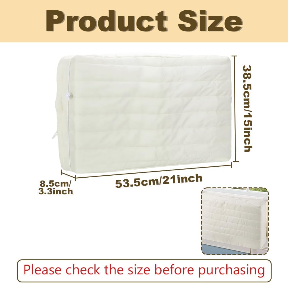  Housse De Fenêtre Pour Climatiseur Intérieur, Housse De Climatiseur Pour Unités Murales, De Climatiseur Couverture Pour Fenêtre Couvercle Poussière Facile à Installer (53,5 X 38,5 X 8,5cm,Beige)