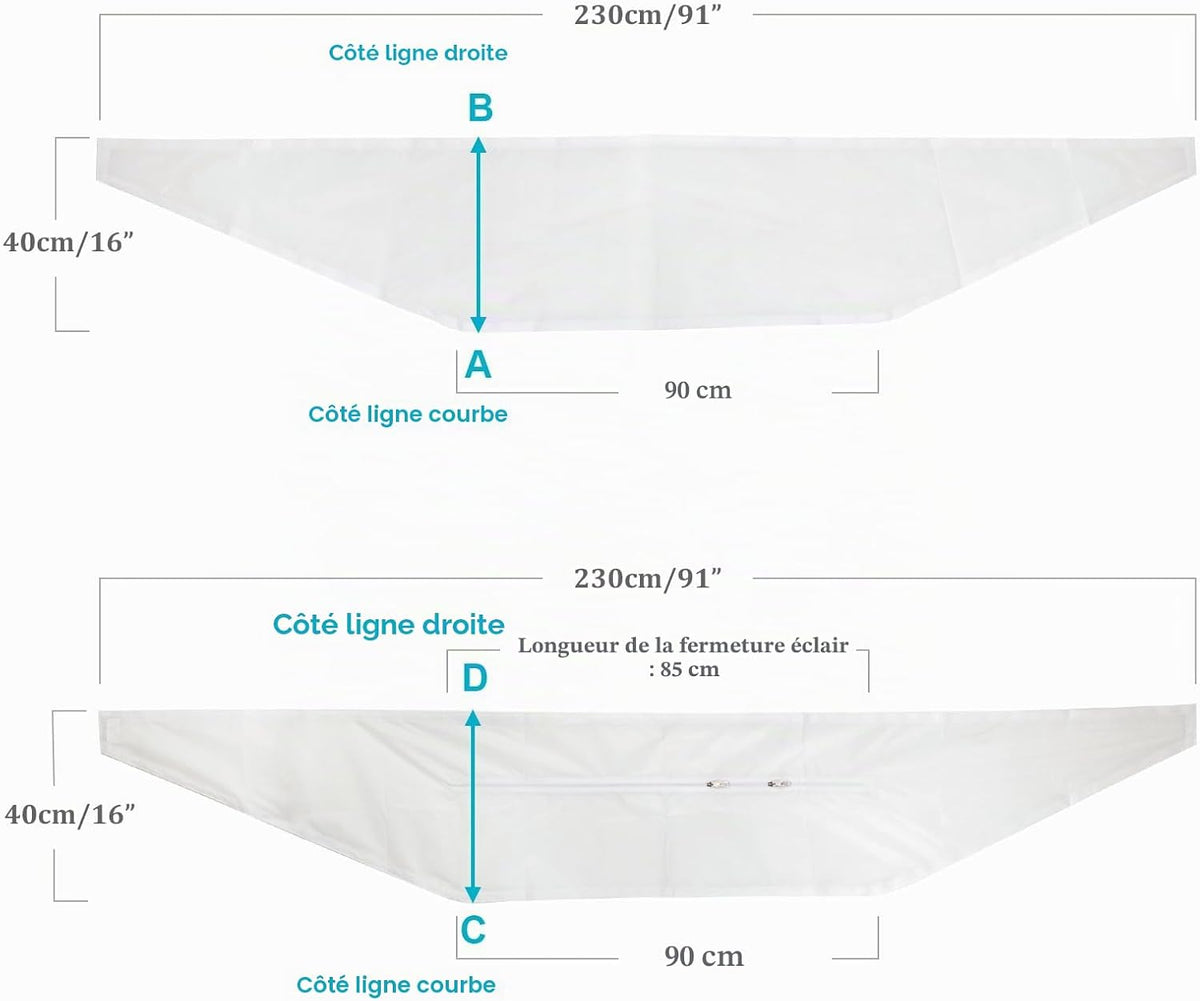  HOOMEE Tissu D’Isolation Pour Fenêtre à Pivot Central Avec Un Périmètre Allant De 381cm à 460cm - Pour Climatiseur Mobile Et Sèche-Linge - Adapté à Toutes Les Unités Mobiles De Climatisation