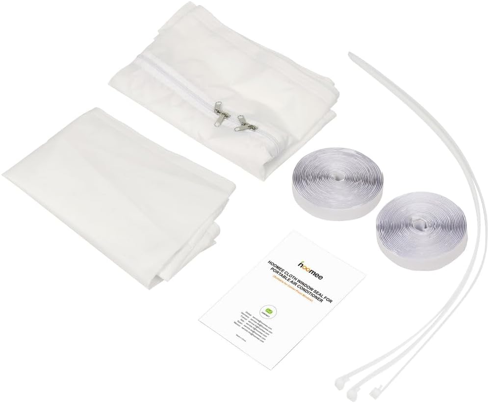  HOOMEE Tissu D’Isolation Pour Fenêtre à Pivot Central Avec Un Périmètre Allant De 381cm à 460cm - Pour Climatiseur Mobile Et Sèche-Linge - Adapté à Toutes Les Unités Mobiles De Climatisation