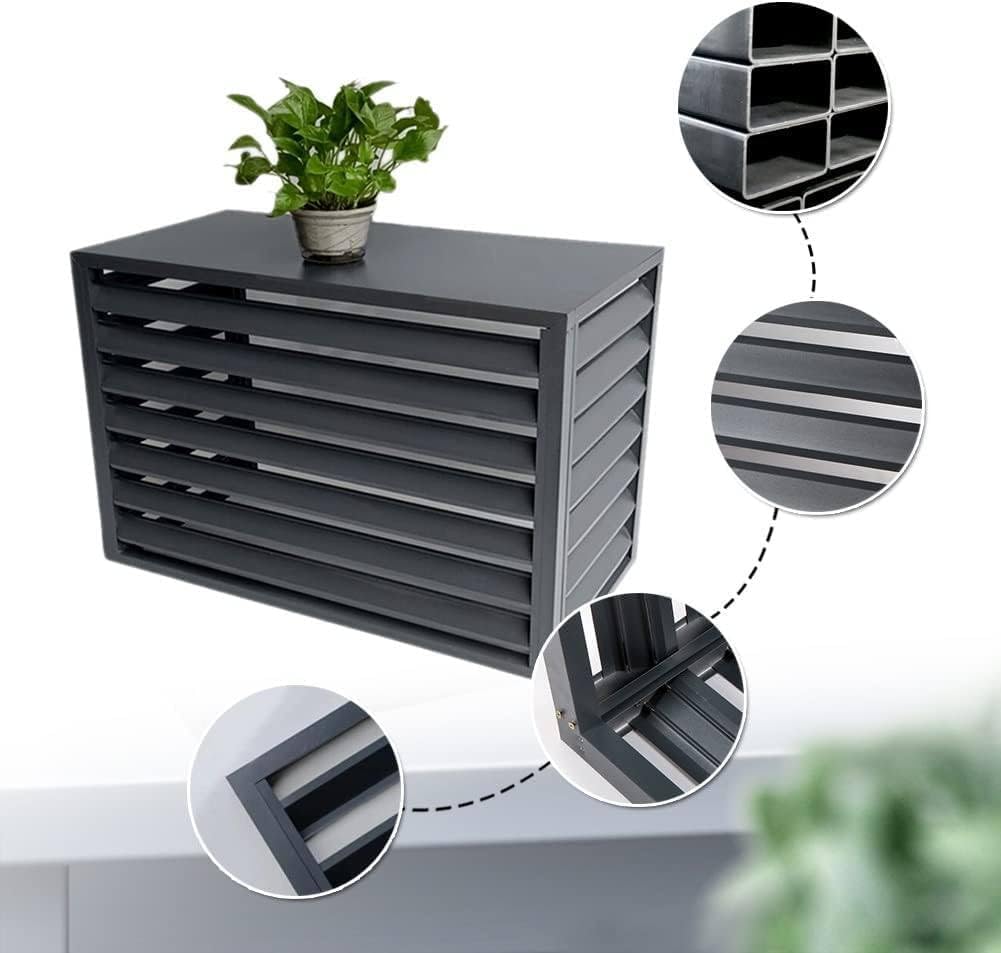  Housse De Climatiseur D'extérieur – Écran De Protection Décoratif En Aluminium Résistant Aux Intempéries Pour Unités Centrales De Climatisation – S'adapte à La Plupart Des Tailles Standard – Améliore