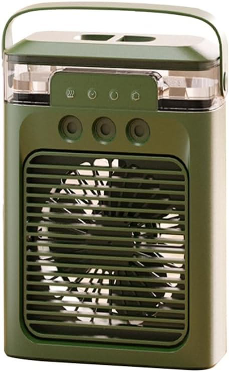 Ventilateur De Refroidissement Portable Pour Climatiseur Mini Refroidisseur D'air Par évaporation Avec Lumière LED 7 Couleurs 3 Buses Pour Bureau Table De Chevet D