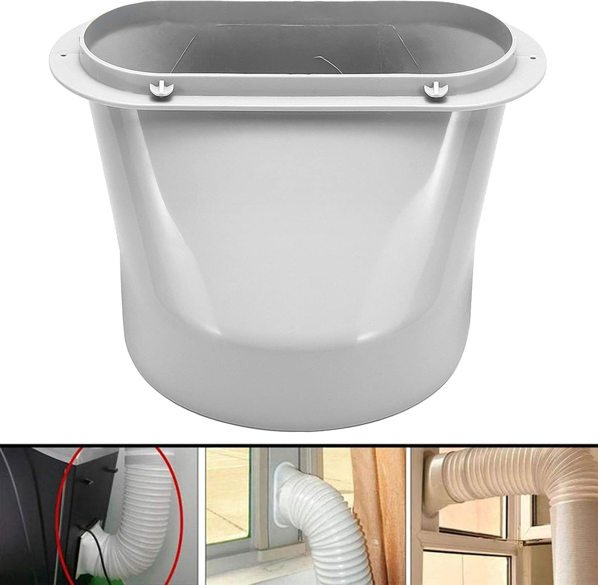  Adaptateur De Tuyau D'échappement Pour Tuyau De Climatisation Portable, Interface De Bouche Plate (15 Cm)