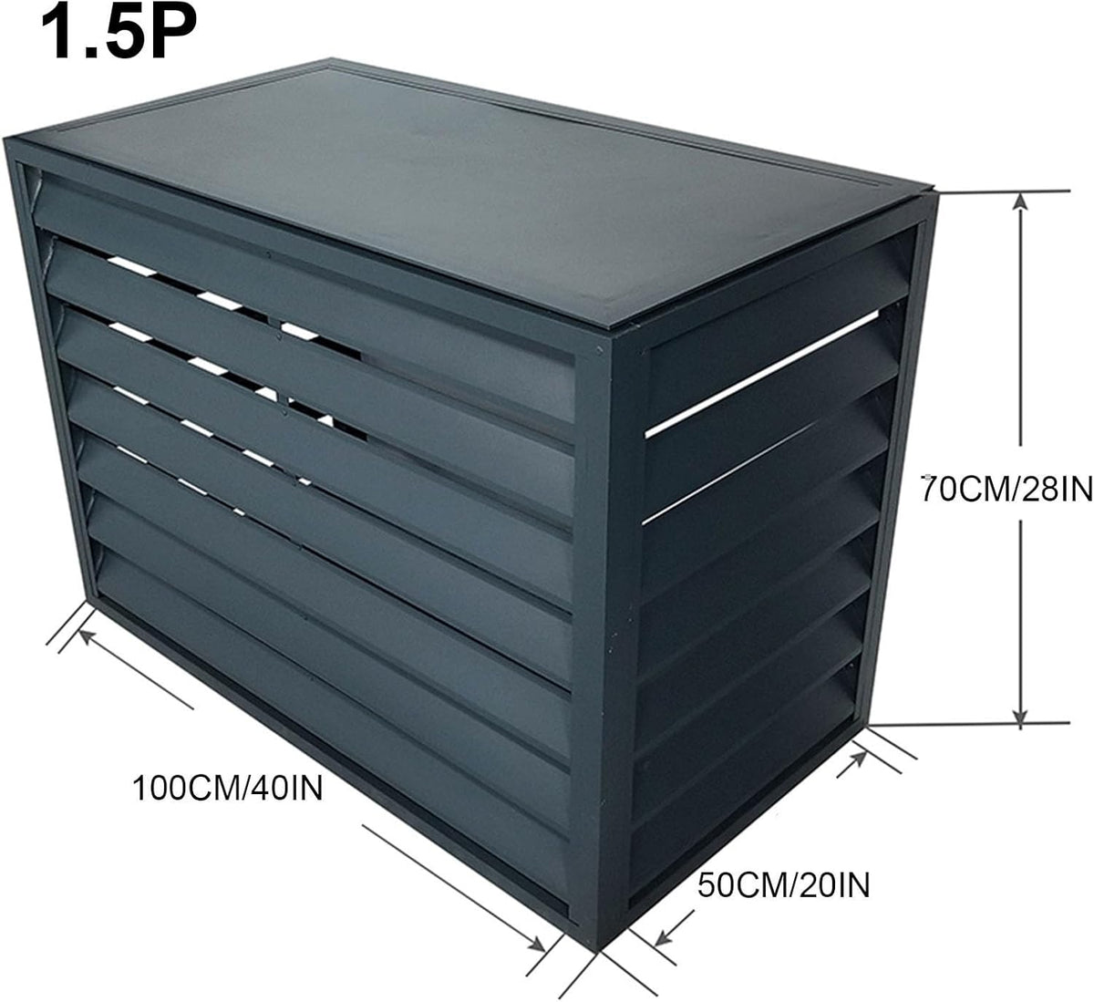 GENERIC Couvercle De Climatiseur Et Pompe à Chaleur En Aluminium Robuste, Mini Housse De Climatisation Fendue, Protection Contre Le Bruit Pour Les Unités Extérieures, Utilisation En Intérieur/extérieur