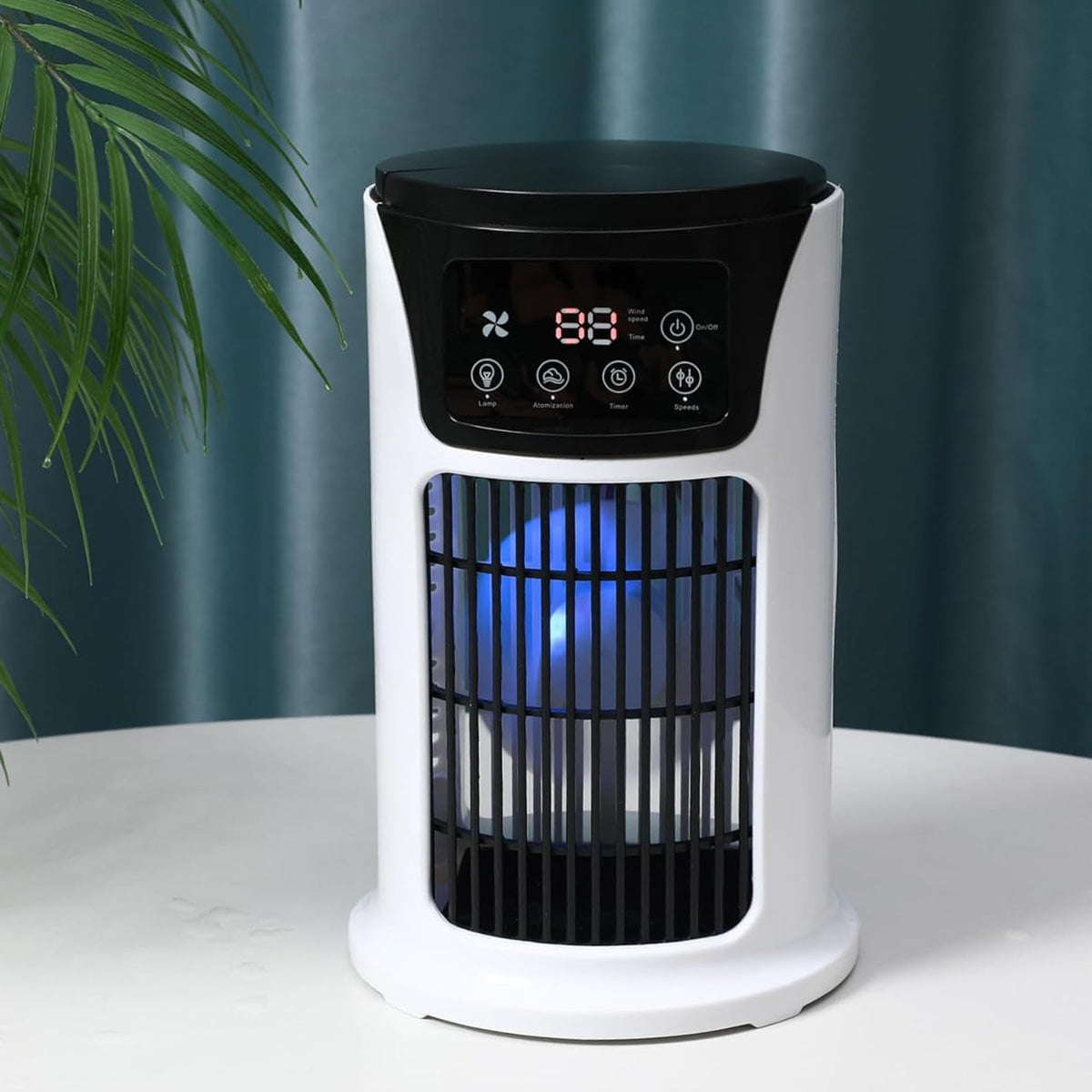  Climatiseur Portable Humidificateur D'air Ventilateur Lumière D'ambiance Refroidisseur USB Refroidisseur D'air Climatiseur, Fonction 3 En 1, Refroidisseur Essentiel De Bureau Domestique USB