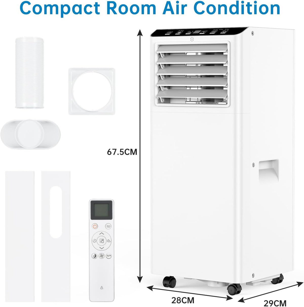  Climatiseur Portable 12000 BTU, Ventilateur De Déshumidification De Chaleur Froide, économiseur D'énergie Pour Bureau De Chambre à Coucher, Télécommande, Mode Sommeil, Fonctionnement Silencieux Avec K