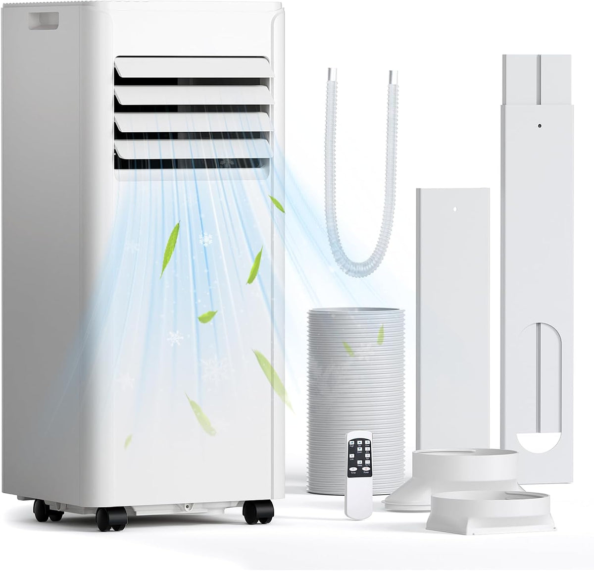  Climatiseur Portable 10 000 BTU Pour Pièces Jusqu'à 450 Mètres Carrés, Télécommande, écran LED, Mode 3 En 1, Unités AC Portables Silencieuses Avec Kit De Fenêtre