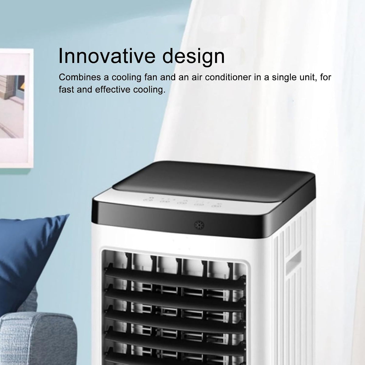  Generic Ventilateur Refroidisseur Par évaporation, Climatiseurs Portables Avec 3 Vitesses De Vent Et Télécommande Pour La Maison (1)