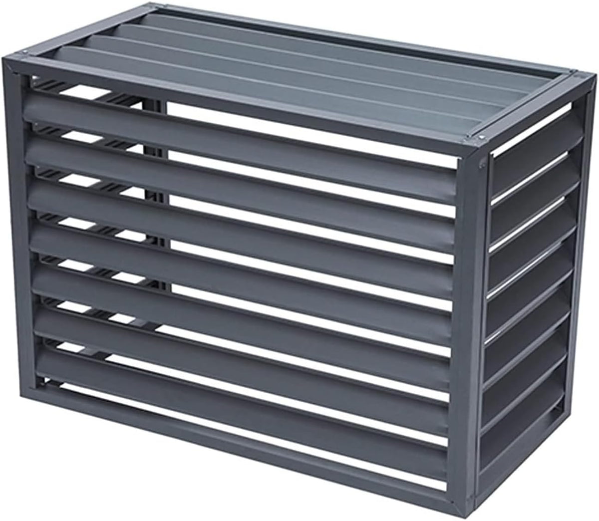 GENERIC Housse De Protection Extérieure En Aluminium Pour Climatiseur - Gris - Design à Persiennes - Convient Aux Unités De 2 à 3 Tonnes - Dimensions (L X L X H) : 110 X 60 X 80 Cm - Protection Contre Les