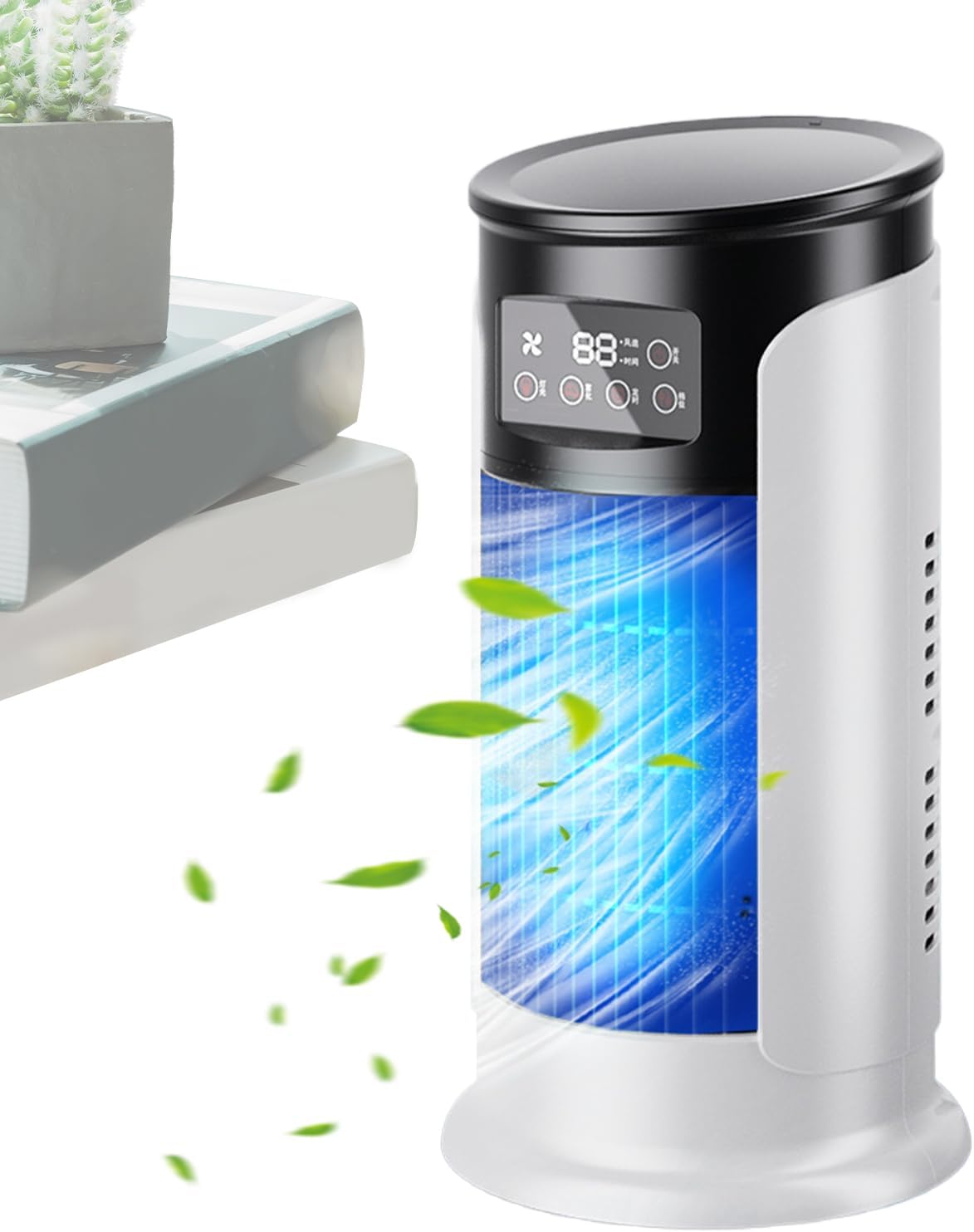  Ventilateur Climatiseur | Ventilateur Personnel Portable Rafraîchisseur D'Air | Vitesses Réglables - Réservoir 300ml - Silencieux Pour Bureau, Domicile Et Voyage