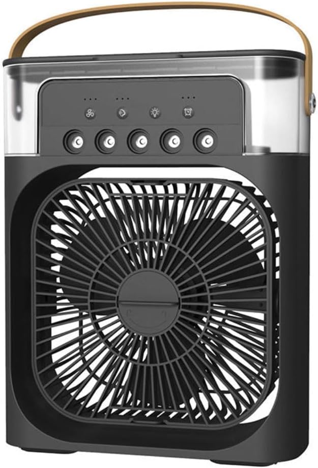  3 In 1 Air Cooler, Climatisation Mobile Ventilateur Portable, Climatiseur Portable, Climatiseur Mobile Silencieux, Mini Ventilateur Humidificateur, Mini Rafraîchisseurs D'air Par évaporation (Noir)