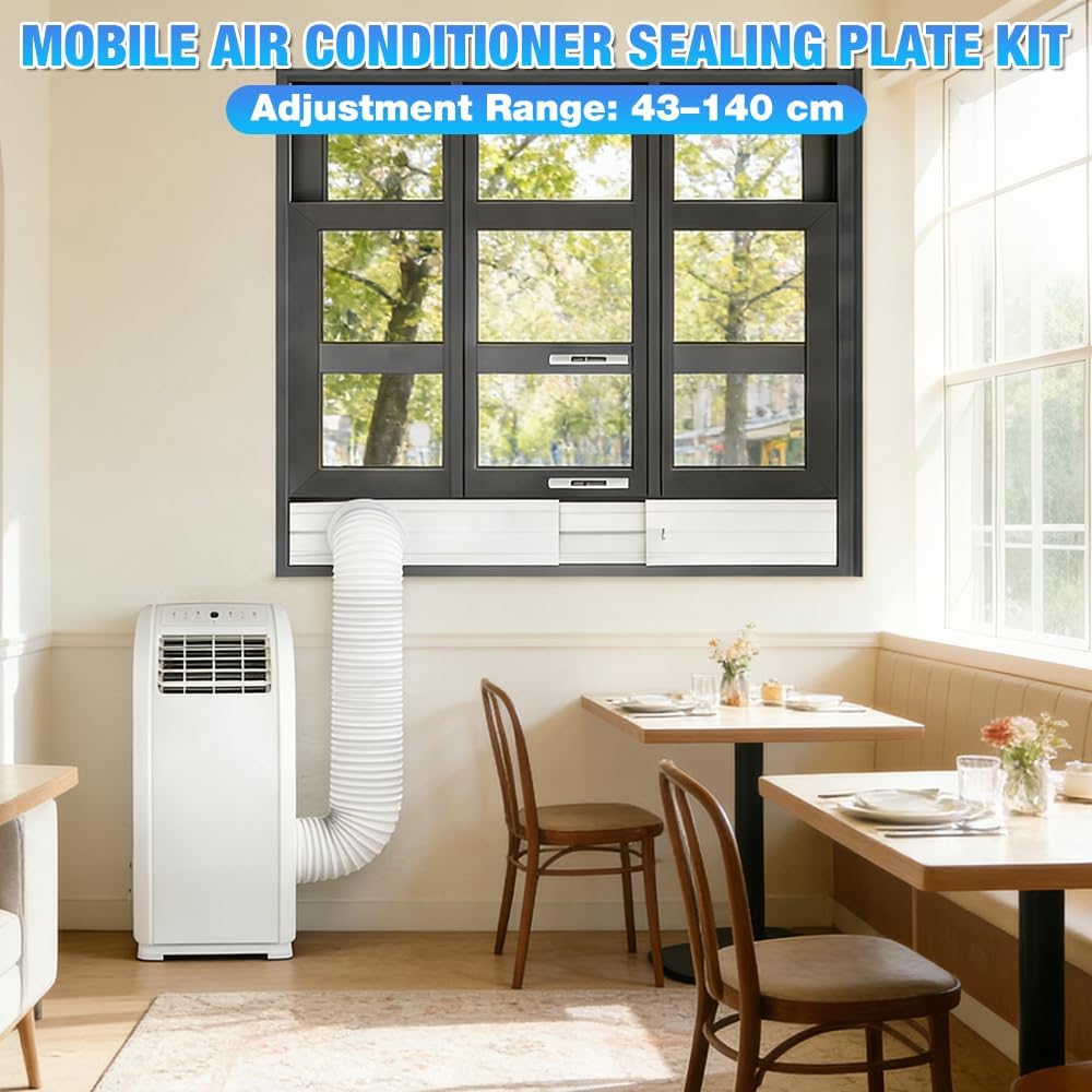  4PCS Kit Calfeutrage Climatiseur Mobile, 130&150mm Universel Kit Fenêtre Climatiseur Mobile