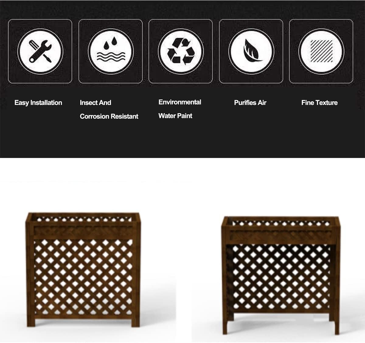  Grille De Protection Pour Climatiseur, Unité De Condensation, étagère De Rangement Pour Plantes, Support De Fleurs En Bois Pour Cacher L'unité De Climatisation Extérieure