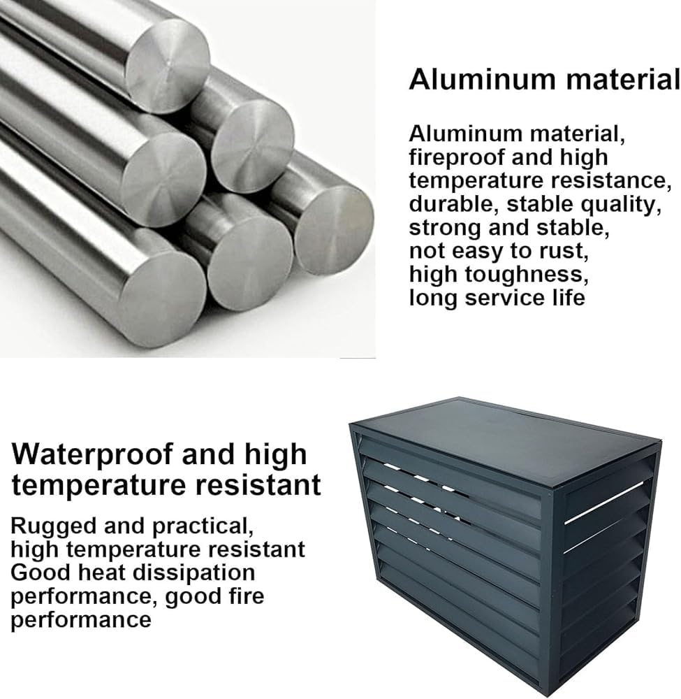 GENERIC Housse De Protection Pour Climatiseur D'extérieur En Aluminium Pour Réduction Du Bruit Et Protection Contre Les Intempéries Pour Pompe à Chaleur Et Support De Plantes – Protection Toutes Saisons