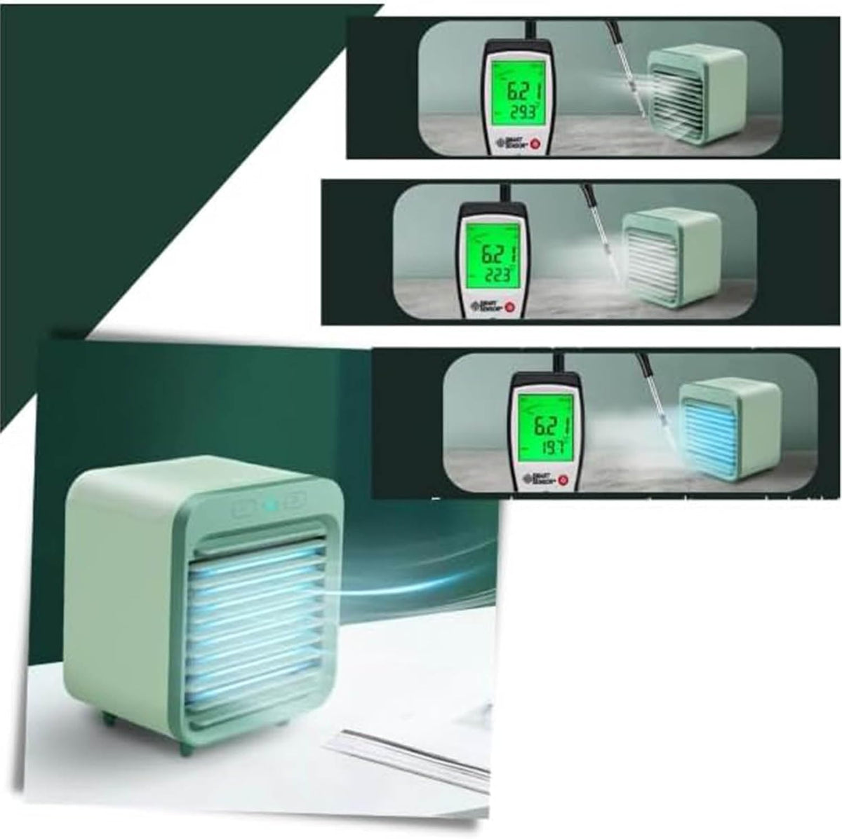 Climatiseur Portable 3 En 1 Avec 3 Vitesses De Vent, Idéal Pour La Maison, Le Bureau, La Chambre, Le Refroidisseur D'air Adapté Aux Animaux Domestiques Pour Enfants