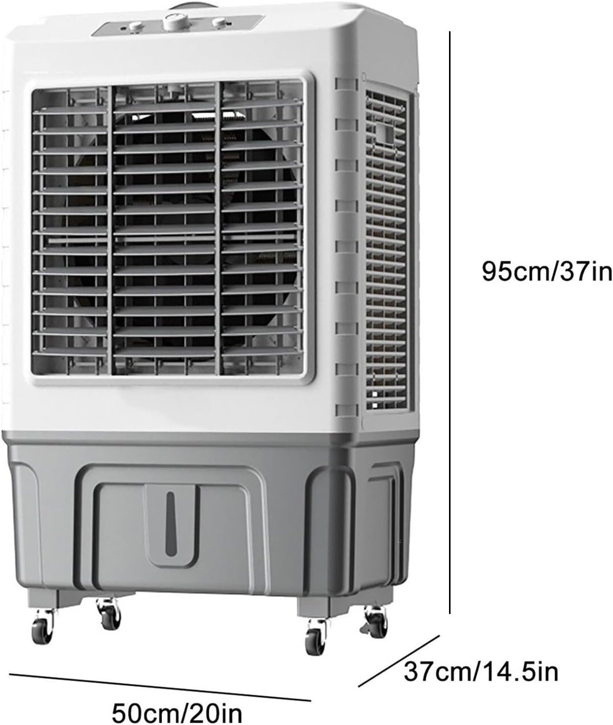 GENERIC Refroidisseur Par évaporation Portable, Ventilateur Oscillant 120°, 3 Vitesses, Grand Réservoir D'eau, Blocs De Glace Inclus Pour La Maison, La Terrasse, Le Garage, Le Refroidissement Extérieur