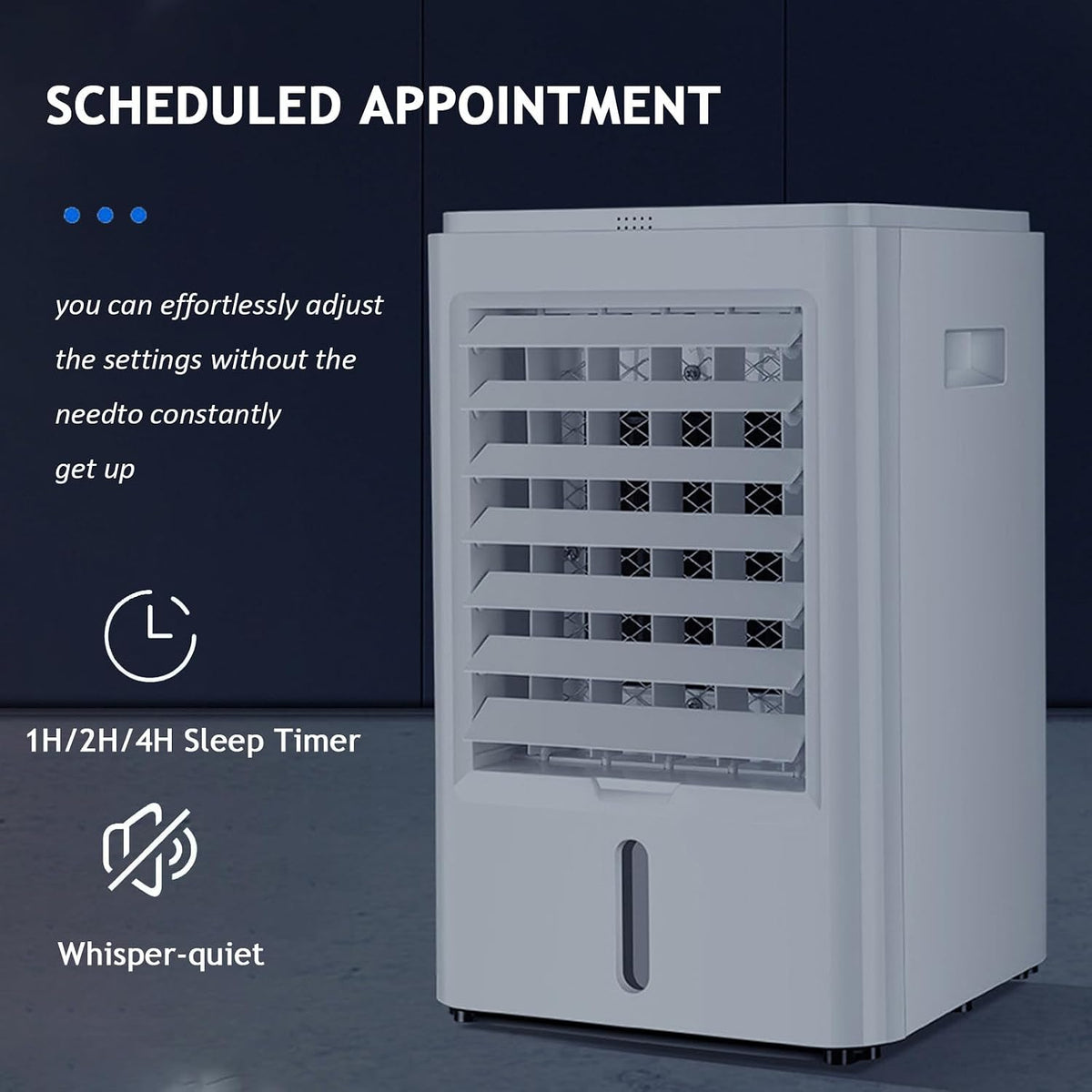  Climatiseur Mobile, 4l Climatiseur Portable Silencieux Refroidisseur D'air Ventilateur Avec Télécommande, 3 Vitesses & 3 Modes, Minuterie De 1H/2H/4H, Idéal Pour Maison/Bureau,12V
