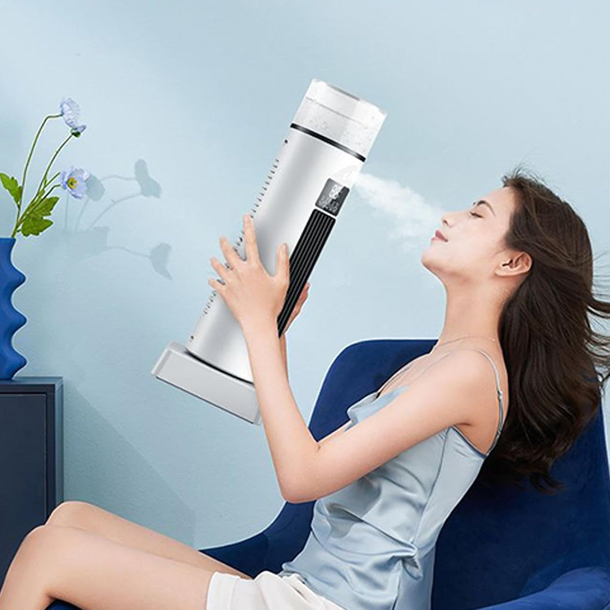 GENERIC Ventilateur De Climatisation – Climatiseur Portable, Humidificateur à Vitesses Réglables Par évaporation, Gadgets Cool Avec Minuterie Et Télécommande, Refroidisseur D'espace Sans Pales Pour La Maison