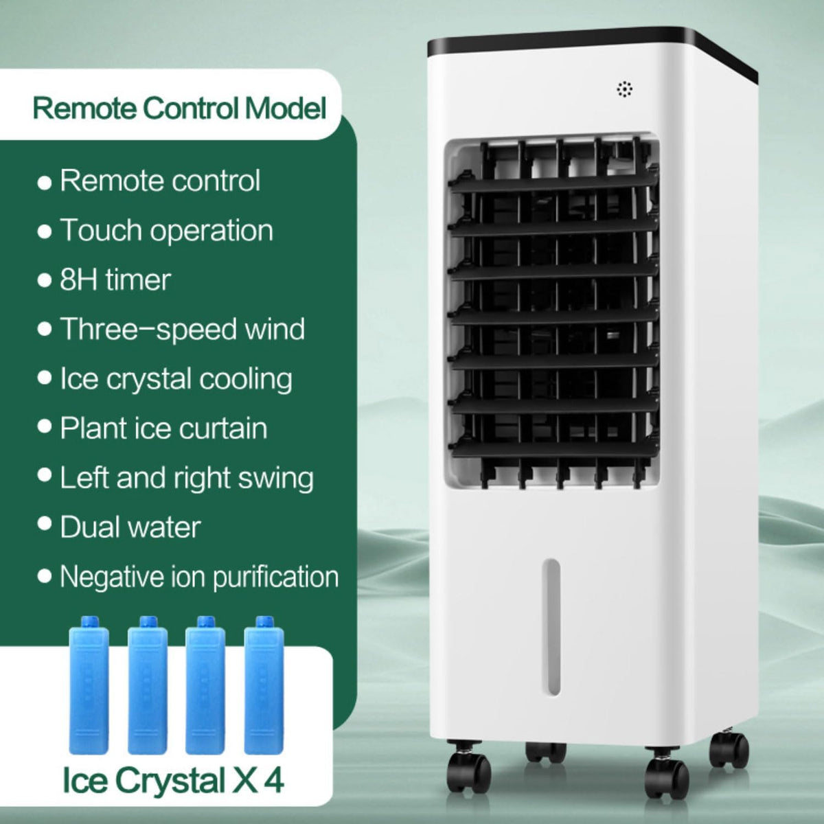 GENERIC Windowless Portable Air Conditioners 9L Evaporative Air Cooler LED Display Portable Cooling Fan Air Purifier 3 Speeds 90°Oscillating 8H Timer Cooling AC Unit Humidifier For Home Office Bedro