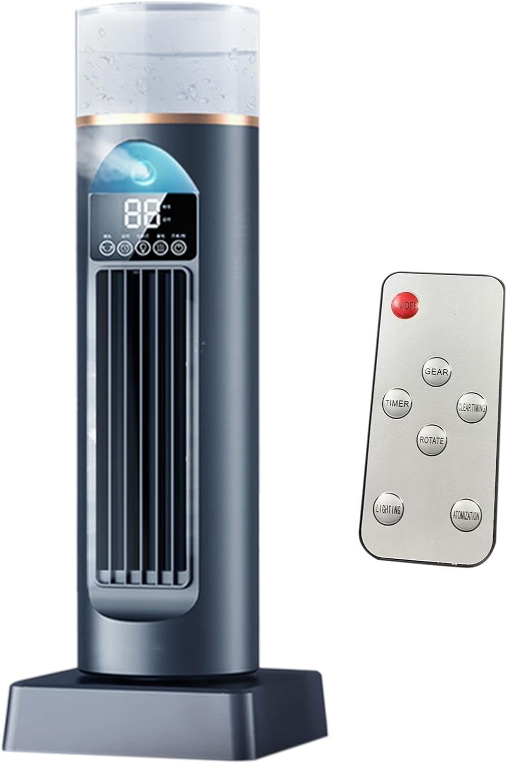 GENERIC Ventilateur De Climatisation – Climatiseur Portable, Humidificateur à Vitesses Réglables Par évaporation, Gadgets Cool Avec Minuterie Et Télécommande, Refroidisseur D'espace Sans Pales Pour La Maison
