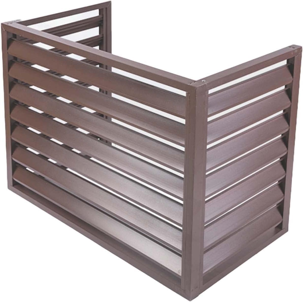  Couverture De Climatiseur De Fenêtre Extérieure, Couverture De Protection Résistante Aux Intempéries En Aluminium For Les Unités Extérieures, Écran De Confidentialité For Stores De Jardin (Color : Br