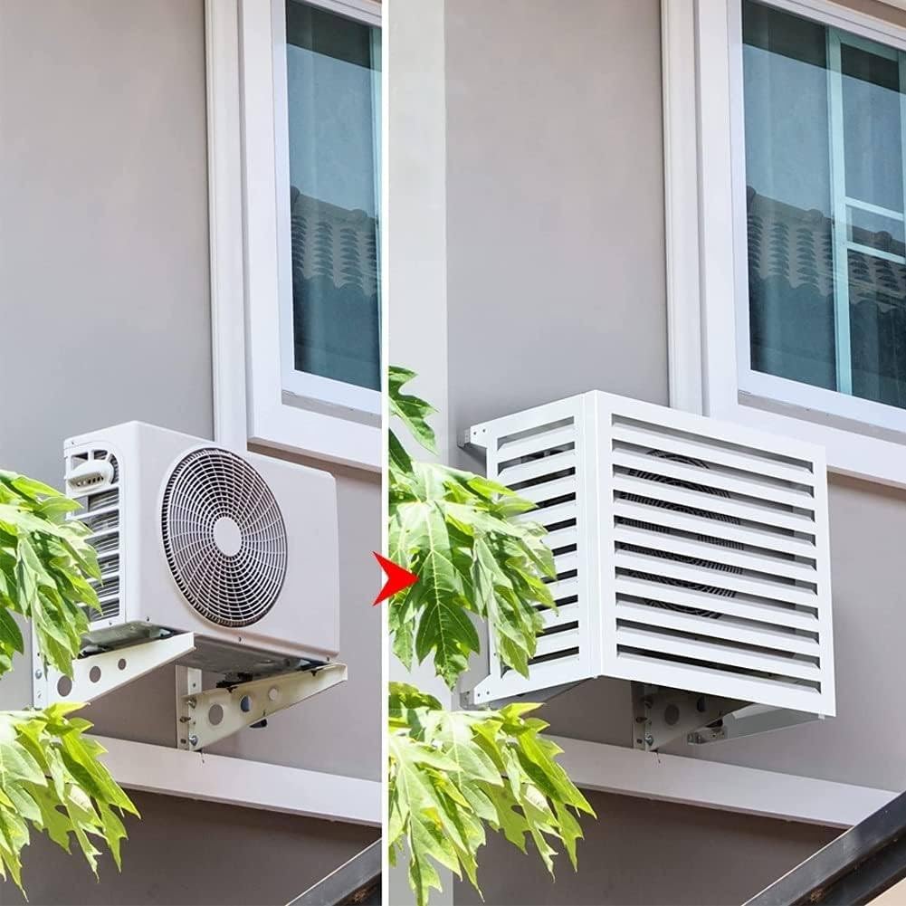  Housse De Climatiseur D'extérieur – Écran De Protection Décoratif En Aluminium Résistant Aux Intempéries Pour Unités Centrales De Climatisation – S'adapte à La Plupart Des Tailles Standard – Améliore