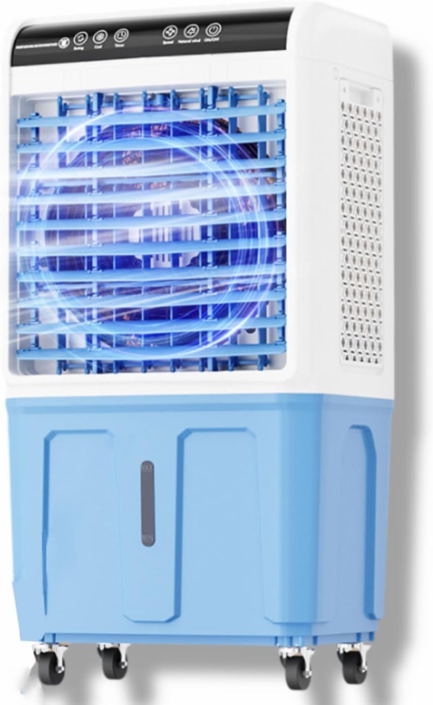 GENERIC Refroidisseur D'air Portable Avec Réservoir De 40L, Ventilateur D'évaporation à 3 Vitesses, Contrôle Tactile LED, Oscillation à 120 °, Fonctionnement Silencieux Pour Le Bureau à Domicile Et Les Grande