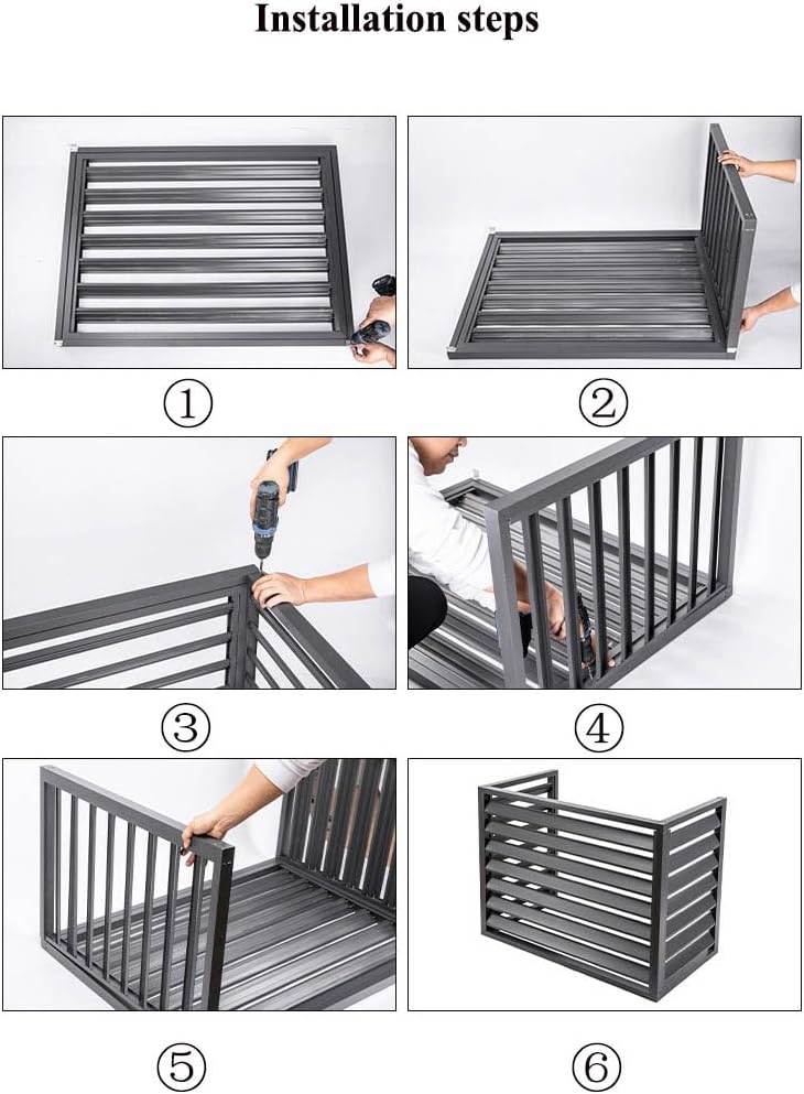  Housse De Protection En Alliage D'aluminium Pour Climatiseur – Clôture Extérieure Résistante Aux Intempéries Pour Dissimuler Les Unités De Climatisation – Design Clima Blade Pour Une Protection Et Une