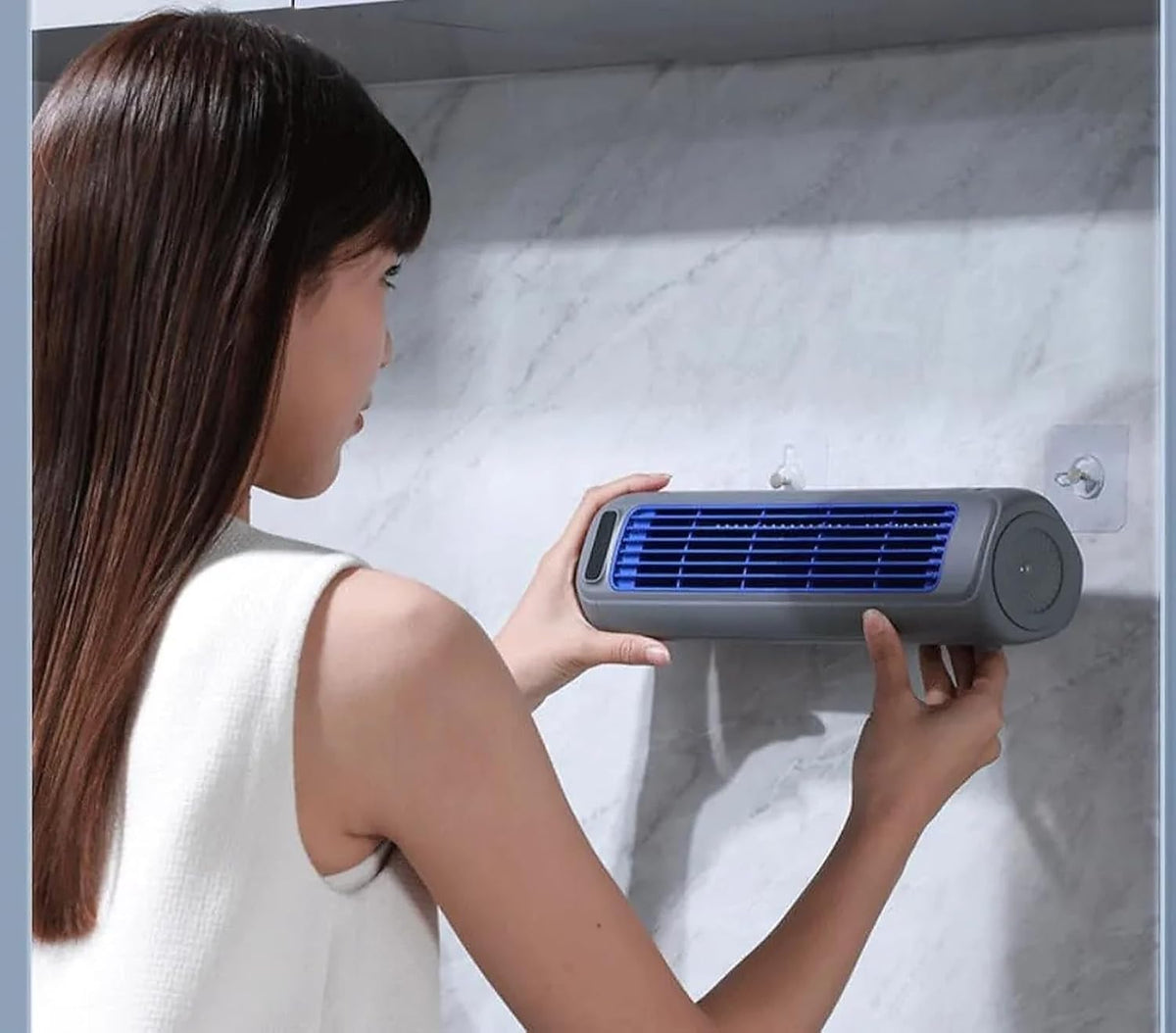  Climatiseur Portable Rechargeable USB, Ventilateur De Bureau à 3 Vitesses Avec Fonctionnement Silencieux, Unité De Refroidissement Murale Pour La Chambre à Coucher, Bureau Et Usage Domestique, Gris De