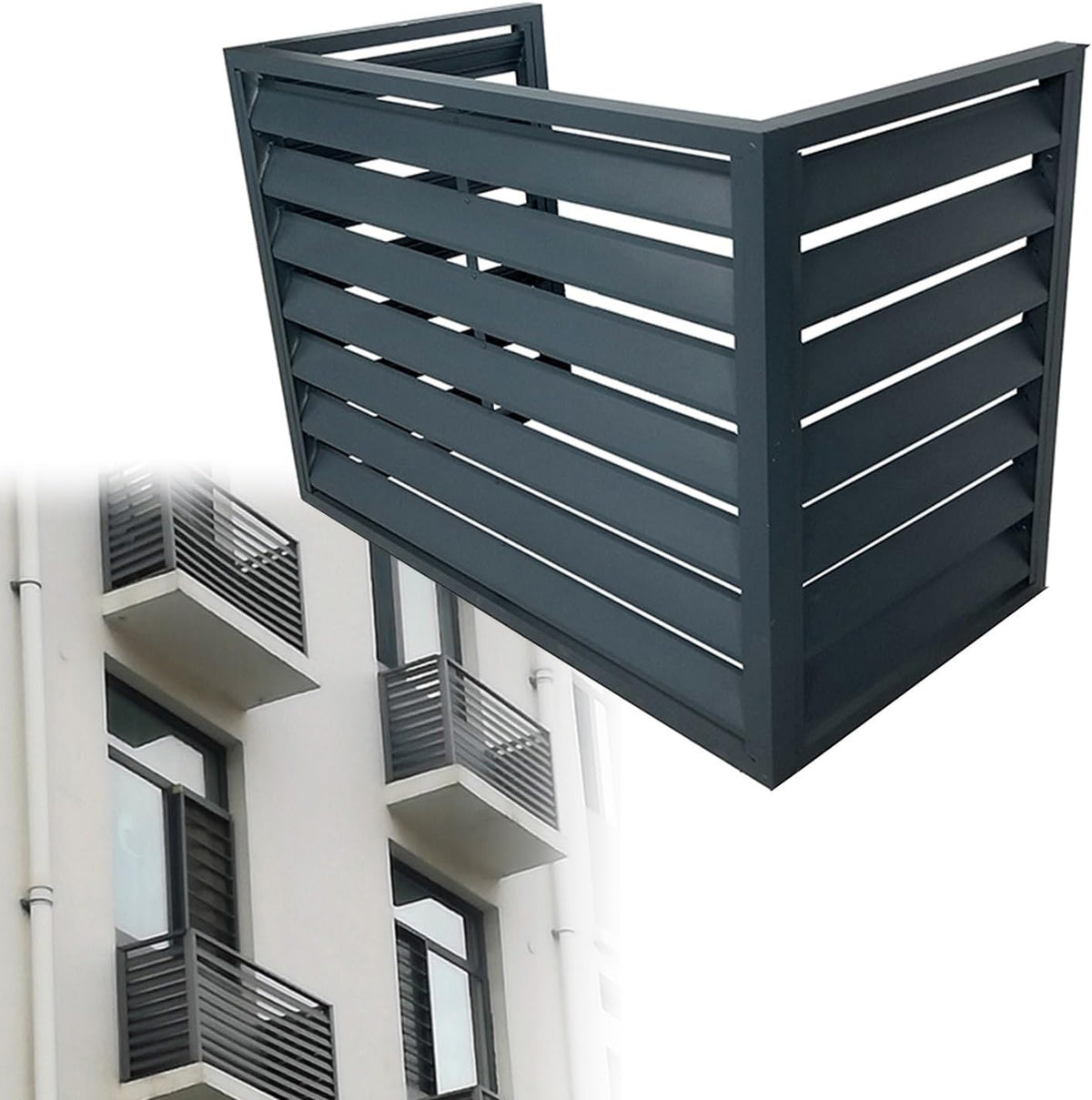 Housse En Métal Résistante Aux Intempéries Pour Climatiseur Mural, Protection De Pompe à Chaleur, Cage De Protection Du Condensateur CVC, Gris (110 X 60 X 80 Cm)